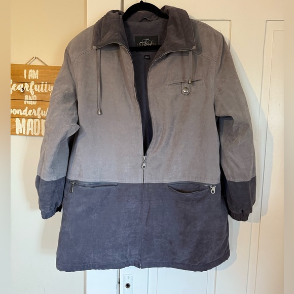 Fleet Street two tone grey zip jacket size great condition - Picture 3 of 6